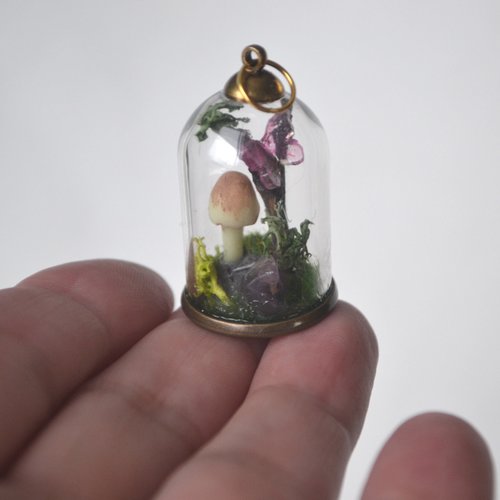 Fairy Terrarium cloche pendant