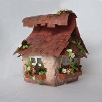 Whimsical Rustic Fairy house tissue box cover