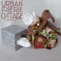 Whimsical Rustic Fairy house tissue box cover