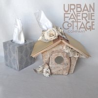 Fairy house Book tissue box cover