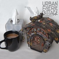 Steampunk Pagan Fairy house tissue box cover