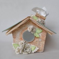 book page rose fairy house tissue box cover 