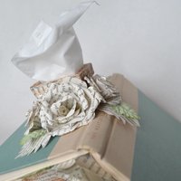 book page rose fairy house tissue box cover 
