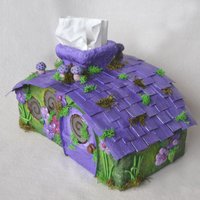 Purple fairy house Tissue Box Cover 