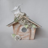 book page rose fairy house tissue box cover 
