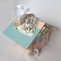 book page rose fairy house tissue box cover 