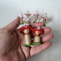 Mini mushroom Peg dolls