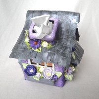 Rustic Purple Fairy House Tissue Box Cover