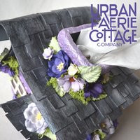 Rustic Purple Fairy House Tissue Box Cover