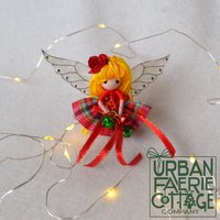 Red Plaid Christmas Fairy Ornament