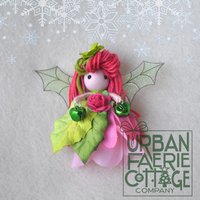 Pink Christmas fairy doll ornament