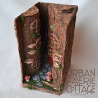 3 tree Fairy House Light up book nook