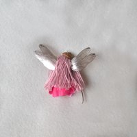 2.5" Pink acorn Autumn flower fairy doll