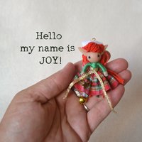 Tiny Christmas Elf Doll Ornament