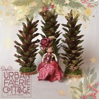 3" Burgundy Christmas flower Fairy Doll