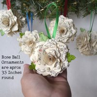 Custom paper rose Ball Christmas Tree ornament