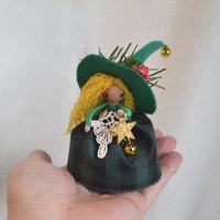 Green Buffalo Plaid Christmas Witch doll