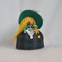 Green Buffalo Plaid Christmas Witch doll