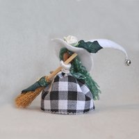White Buffalo Plaid Wee Kitchen Witch