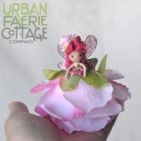 Dark Pink Rose fairy doll ornament