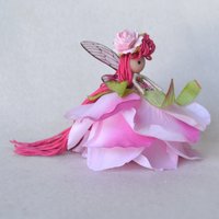 Dark Pink Rose fairy doll ornament