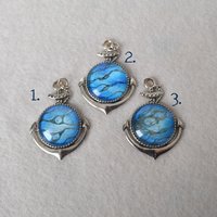 Anchor pendant - Blue Kelpie Faux Stone