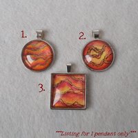 Dragon Fire pendant - red faux stones