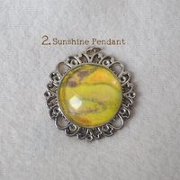 Yellow Sunshine pendant - Faux stone