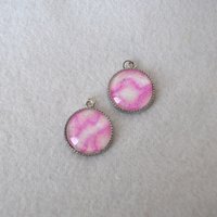 Neck Candy Pink and white pendant- faux stones