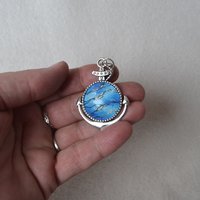 Anchor pendant - Blue Kelpie Faux Stone
