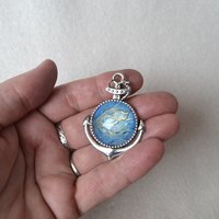 Anchor pendant - Blue Kelpie Faux Stone