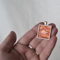 Dragon Fire pendant - red faux stones
