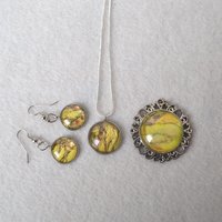 Yellow Sunshine pendant - Faux stone