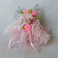 Cotton Candy Christmas - 3" Pink Fairy doll Ornament