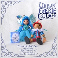 Pinocchio and Blue fairy doll set