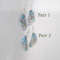 Blue Fairy wing earrings