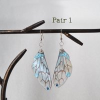 Blue Fairy wing earrings