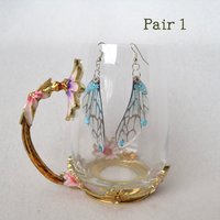 Blue Fairy wing earrings