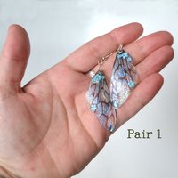 Blue Fairy wing earrings