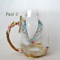 Blue Fairy wing earrings