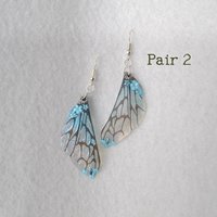 Blue Fairy wing earrings