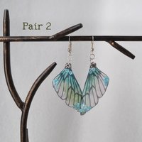 Teal Fairy wing earrings