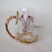 Pink Fairy wing earrings