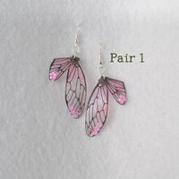 Pink Fairy wing earrings