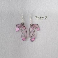 Pink Fairy wing earrings