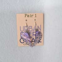 Purple Fairy wing earrings
