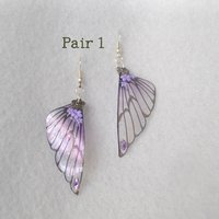 Purple Fairy wing earrings