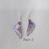 Purple Fairy wing earrings