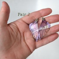Purple Fairy wing earrings