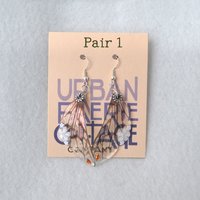 White Fairy wing earrings